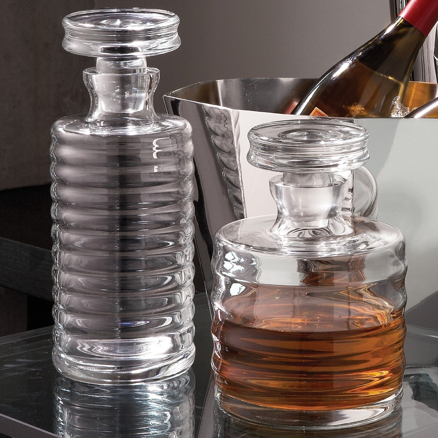 Short Ribbed Decanter