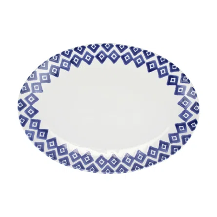 Vietri Santorini Diamond Oval Platter