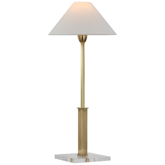 Asher Table Lamp Antique Brass/Crystal Base