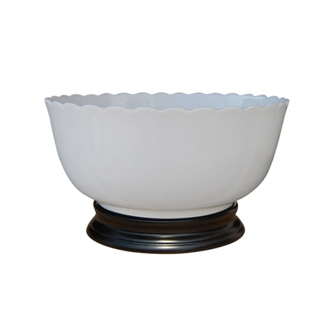 Porcelain White Scalloped Bowl with Base