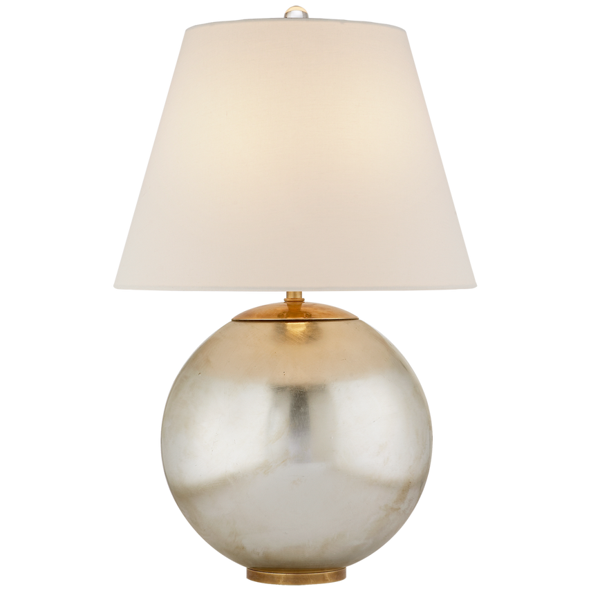 Morton Table Lamp in Clear Glass w/ Linen Shade 24"x16.5"