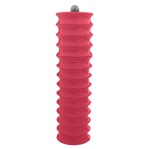 Watermelon Lacquered Twister Salt Mill and Pepper Mill