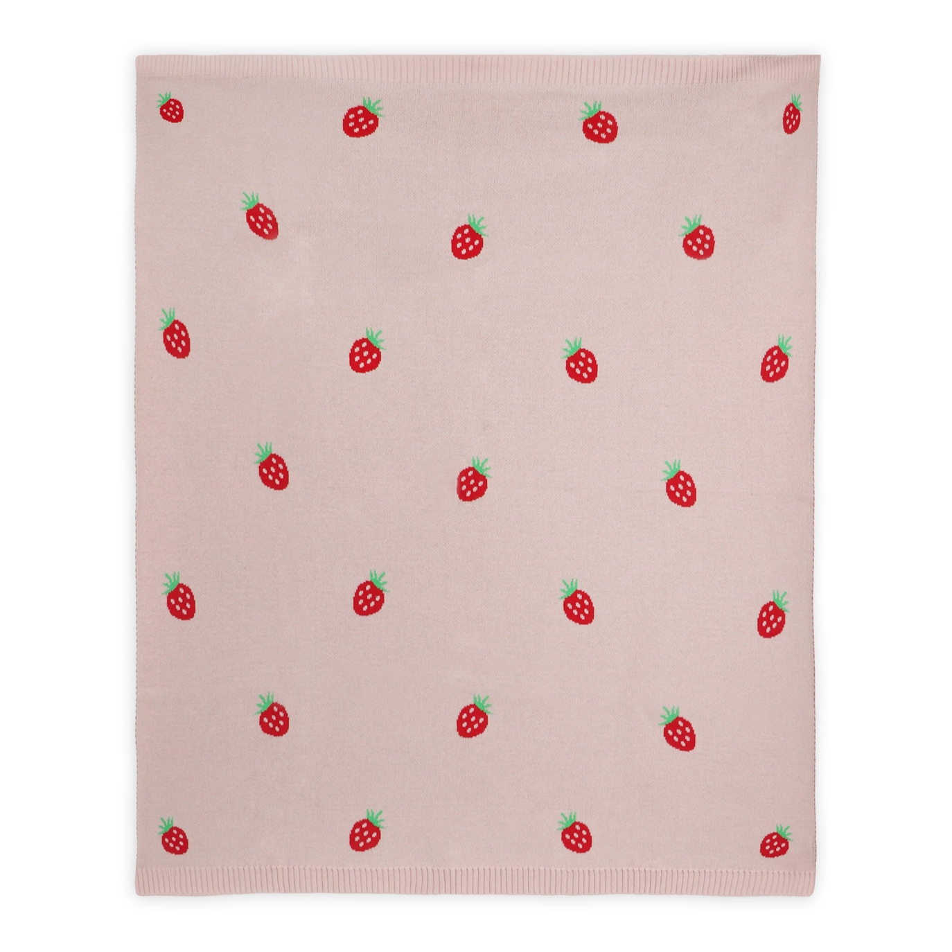 Organic Cotton Jacquard Baby Blanket, Strawberry