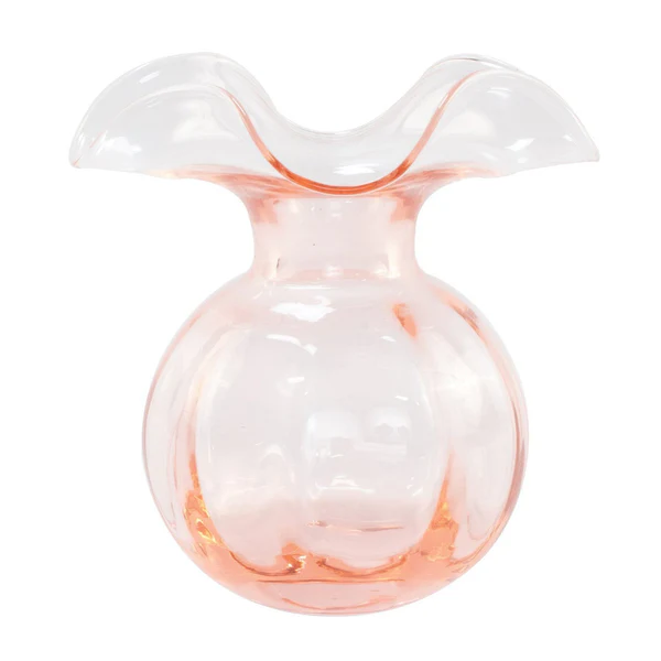 Vietri Hibicus Pink Glass Medium Fluted Vase