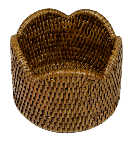 Scalloped Rattan Wine Coaster