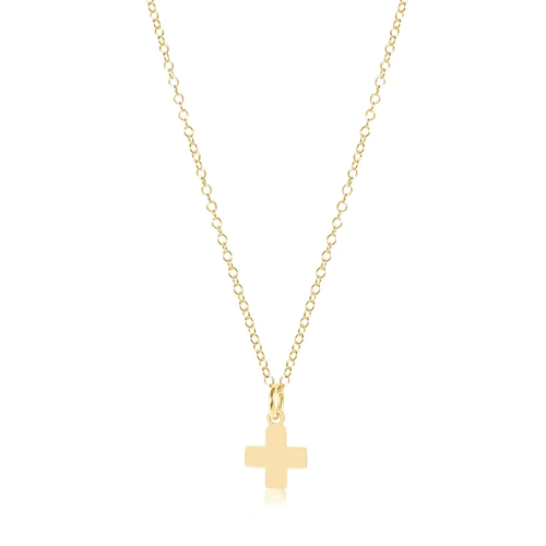 16" Necklace Gold with Signature Gold Cross Charm