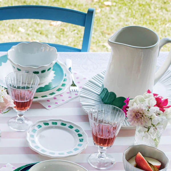 Lisbon Green Brushstroke Ceramic Pitcher