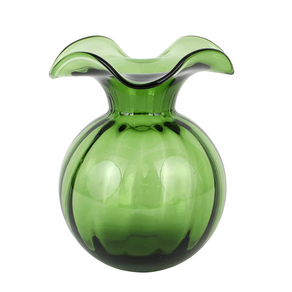 Vietri Hibiscus Dark Green Fluted Medium Vase