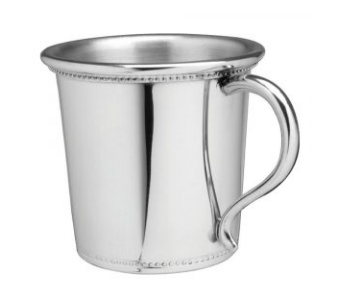 Pewter Baby Cup, Beaded Edge