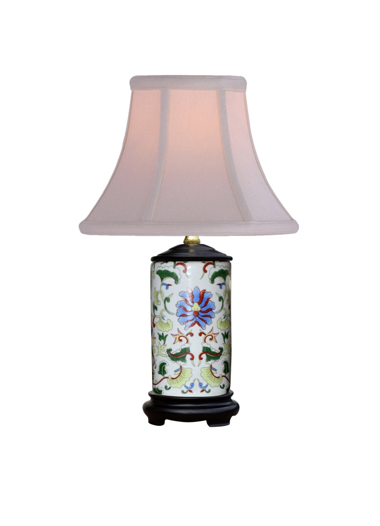 Multi Floral 15" Porcelain Lamp