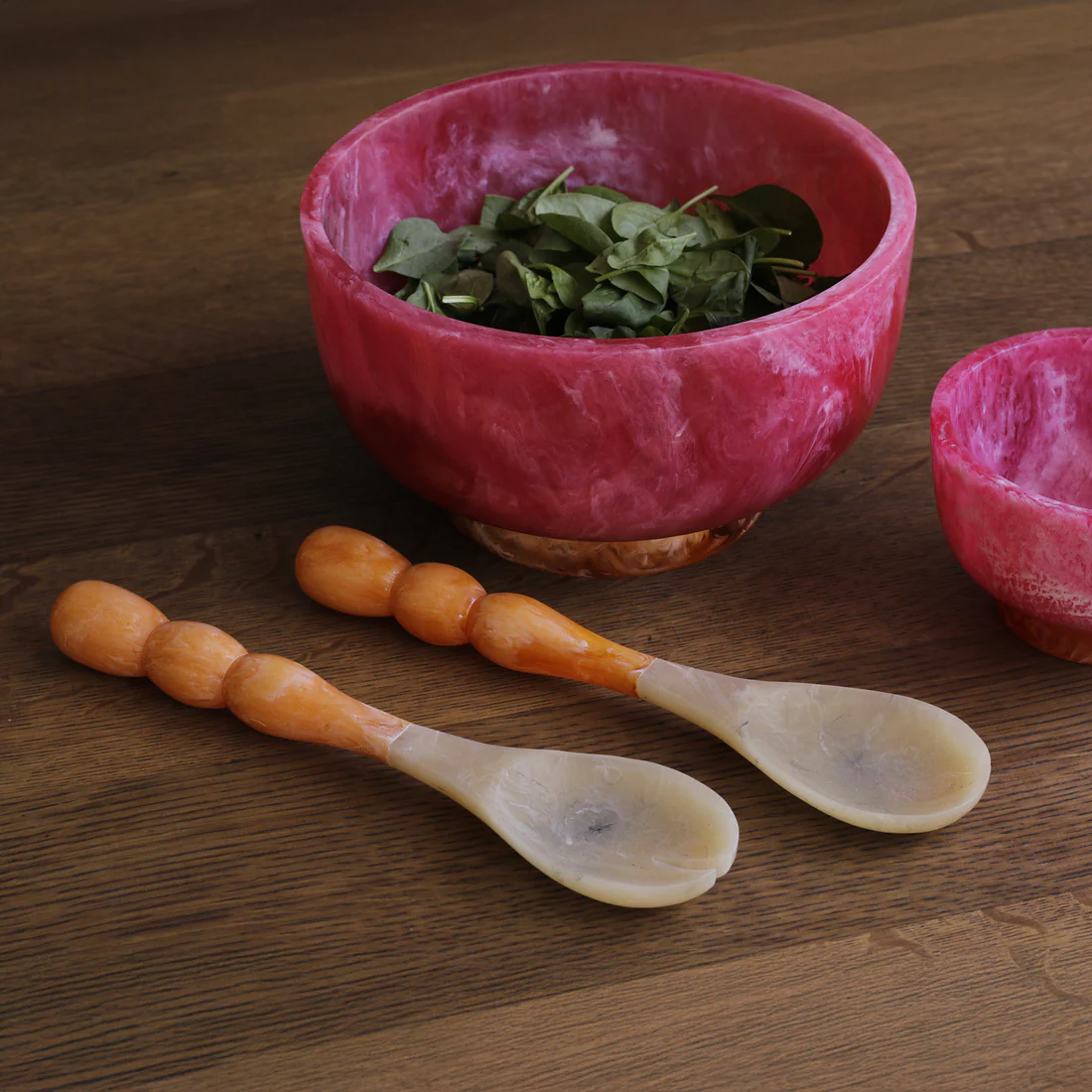 Orange RESIN Rio Bubble Salad Server Set