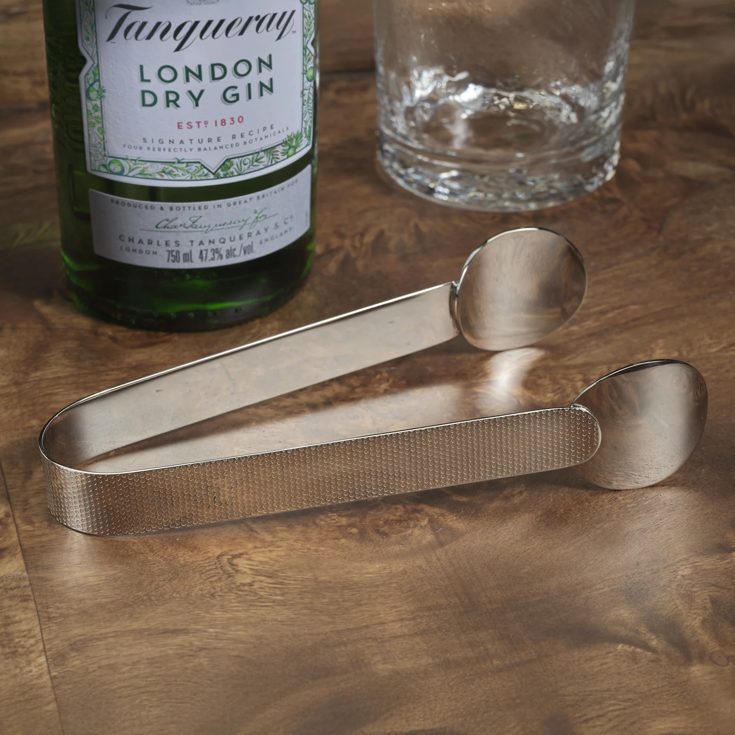 Nickel Spiga Textured Ice Tong
