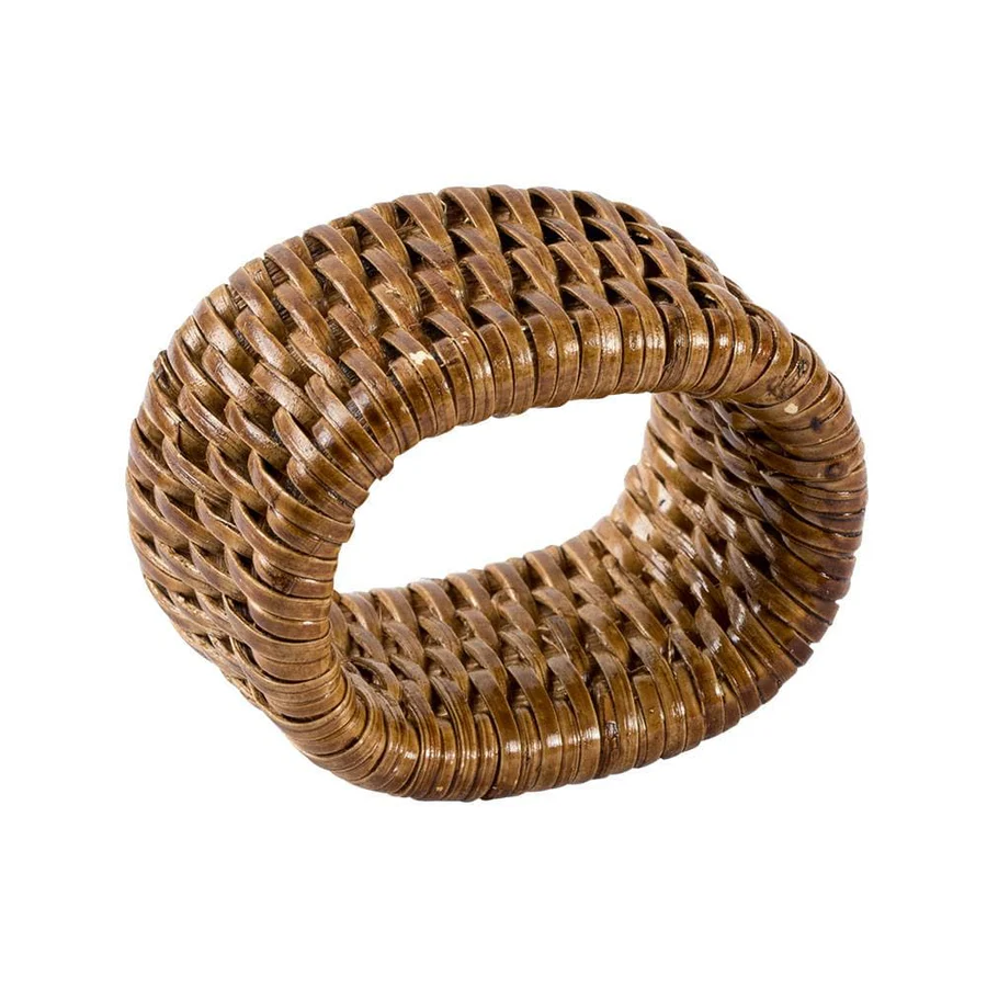 Rattan Napkin Ring in Dark Natural SET/4