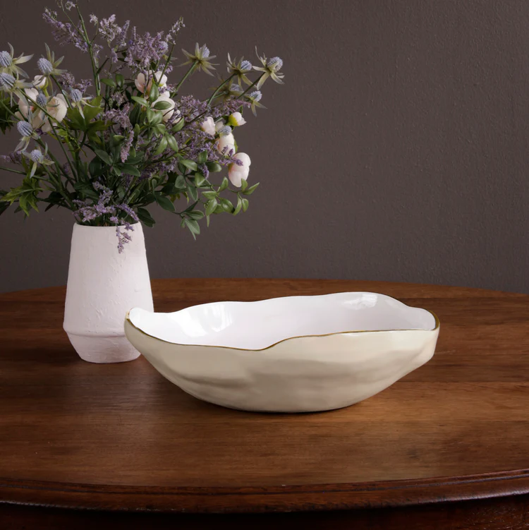 Cream Encanto Nuevo Large Low Bowl 13"