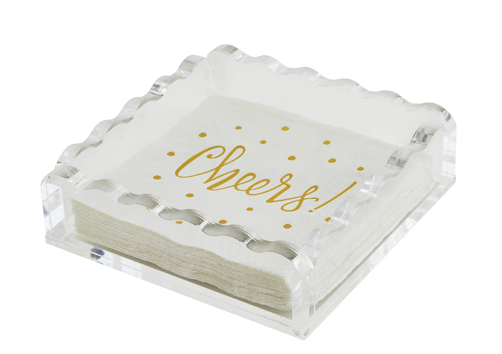 Cocktail Napkin Holder Acrylic Wave, 6"x6"