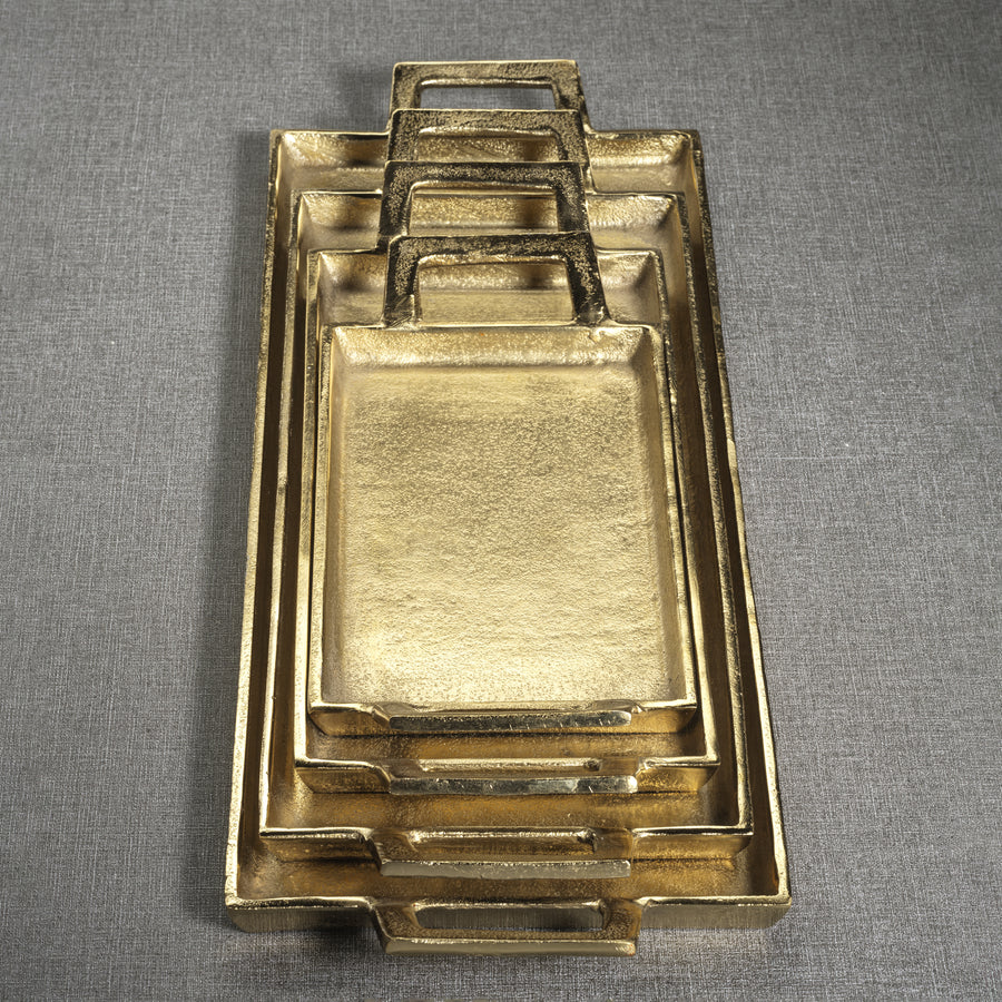La Réserve Dark Gold Aluminum Tray - 14 x 6.5