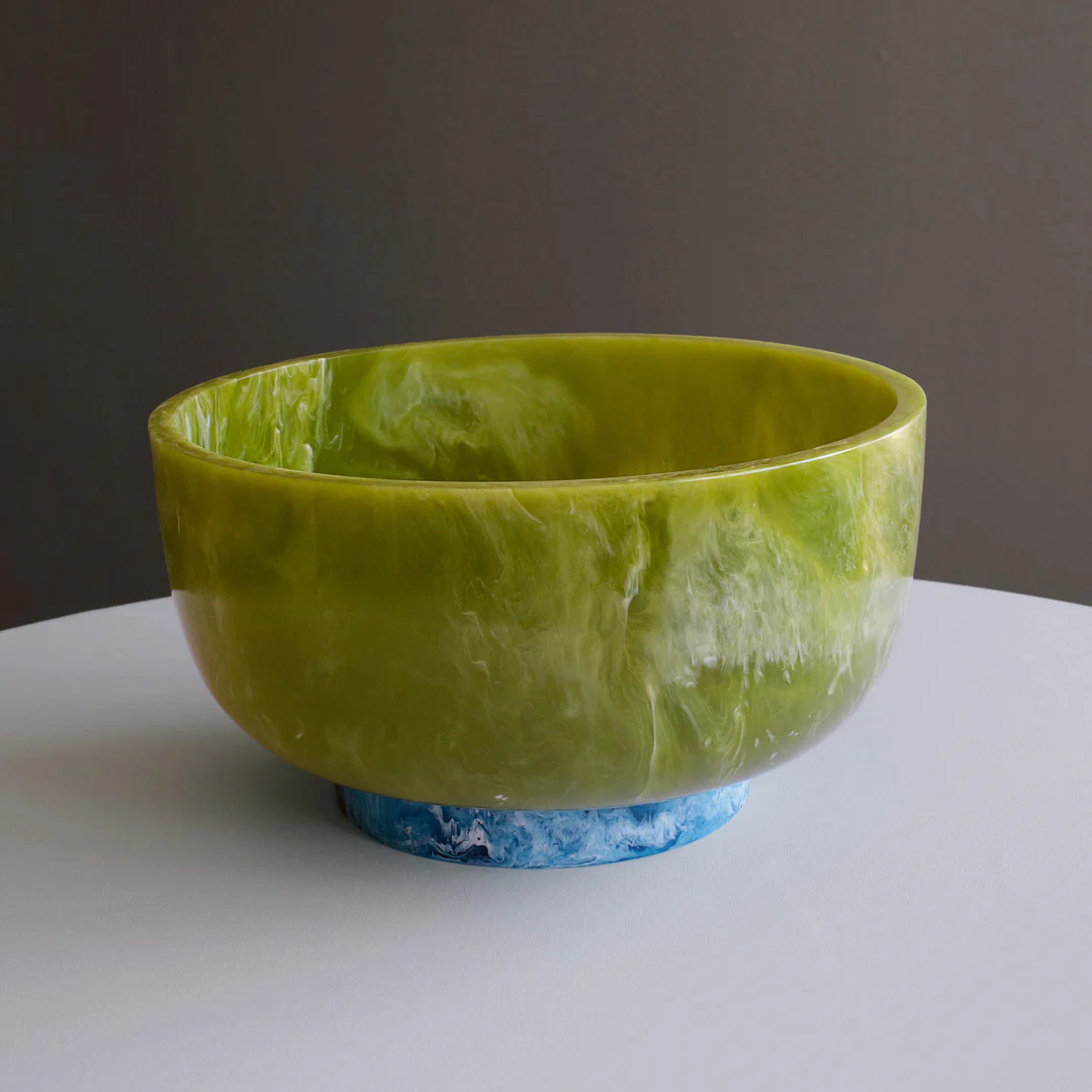 Resin Rio Large Bowl, Green/Blue 11"x 6"