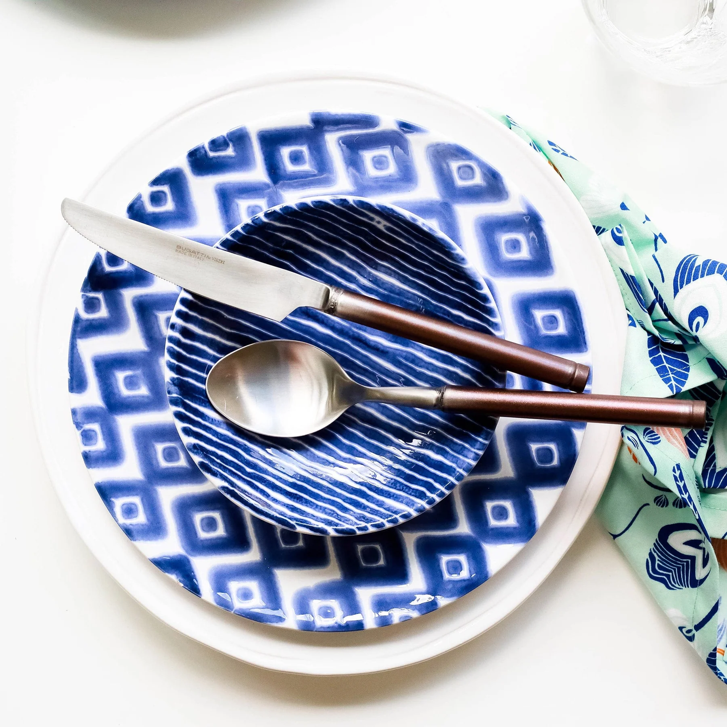 Vietri Santorini Stripe Condiment Bowl