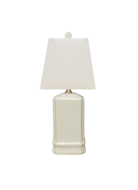 Dove White Porcelain Mini Square Base Lamp
14" H x 7" Square Shade