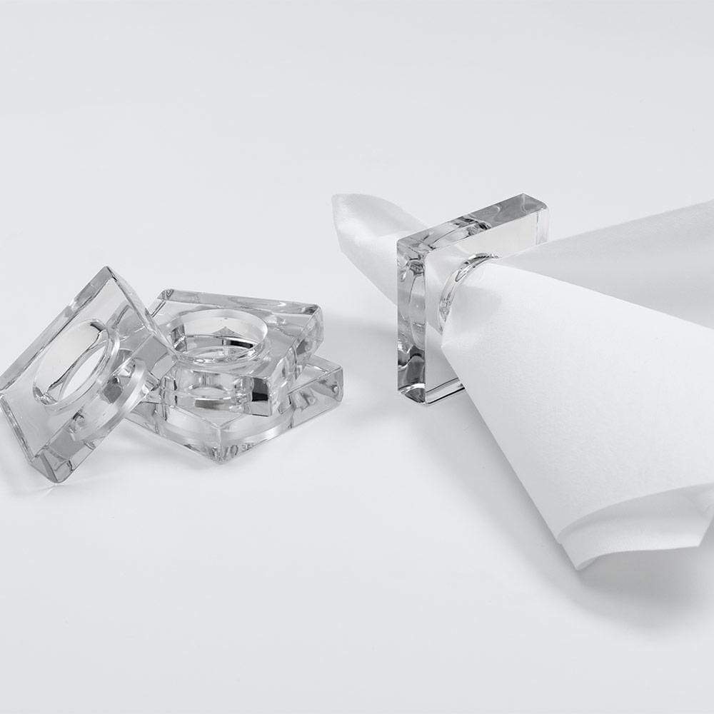 Acrylic Napkin Rings in Crystal Clear - Set of 4 Napkin Rings
