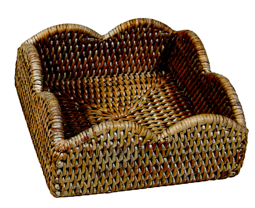 Rattan Scalloped Luncheon Napkin Holder