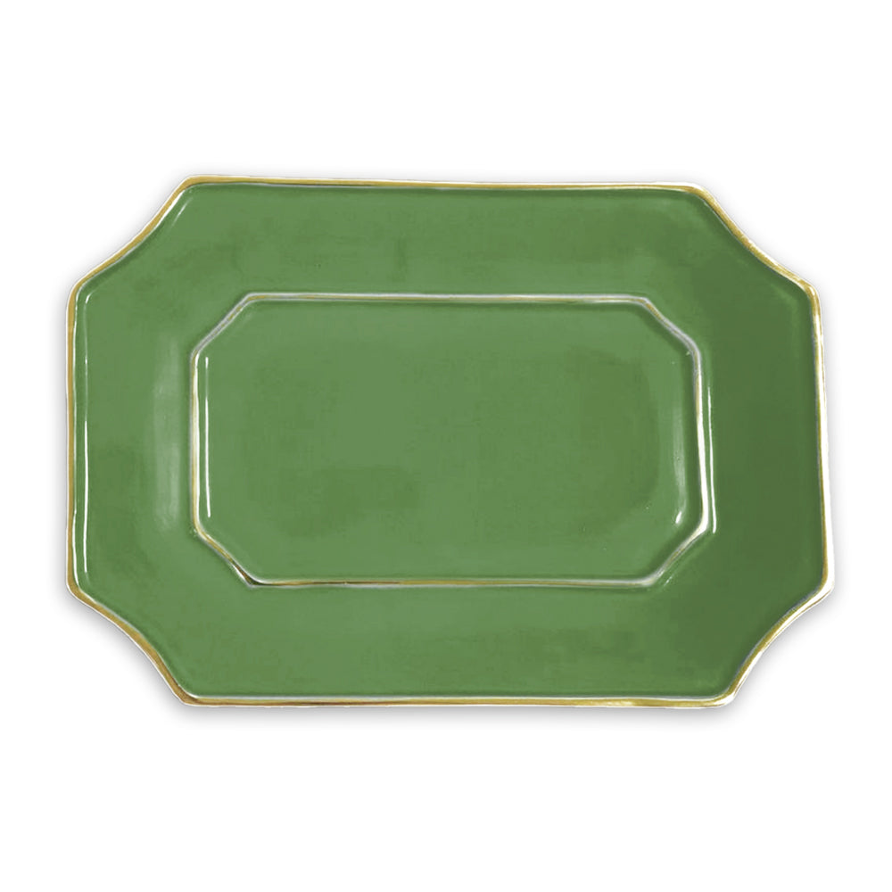 Leaf Green Encanto Lucca Large Rectangular Tray -