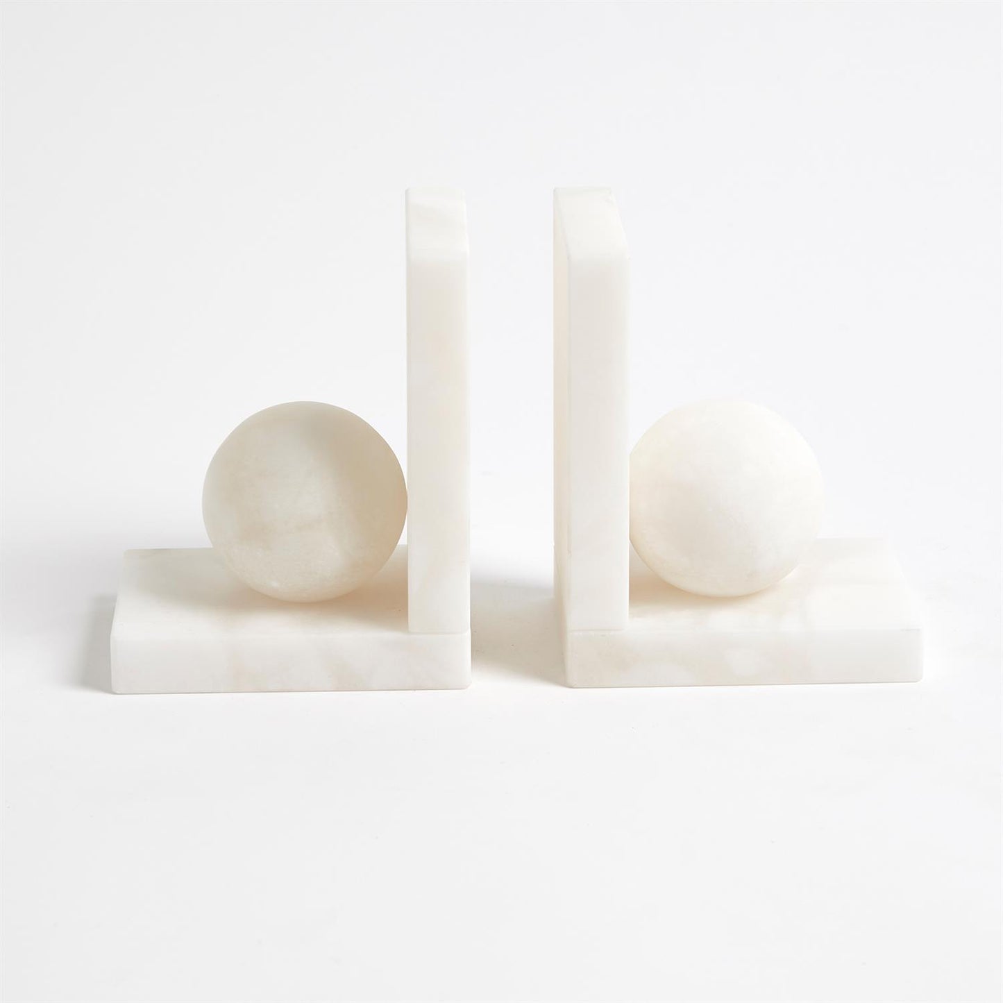 Pair of Alabaster Ball Bookends