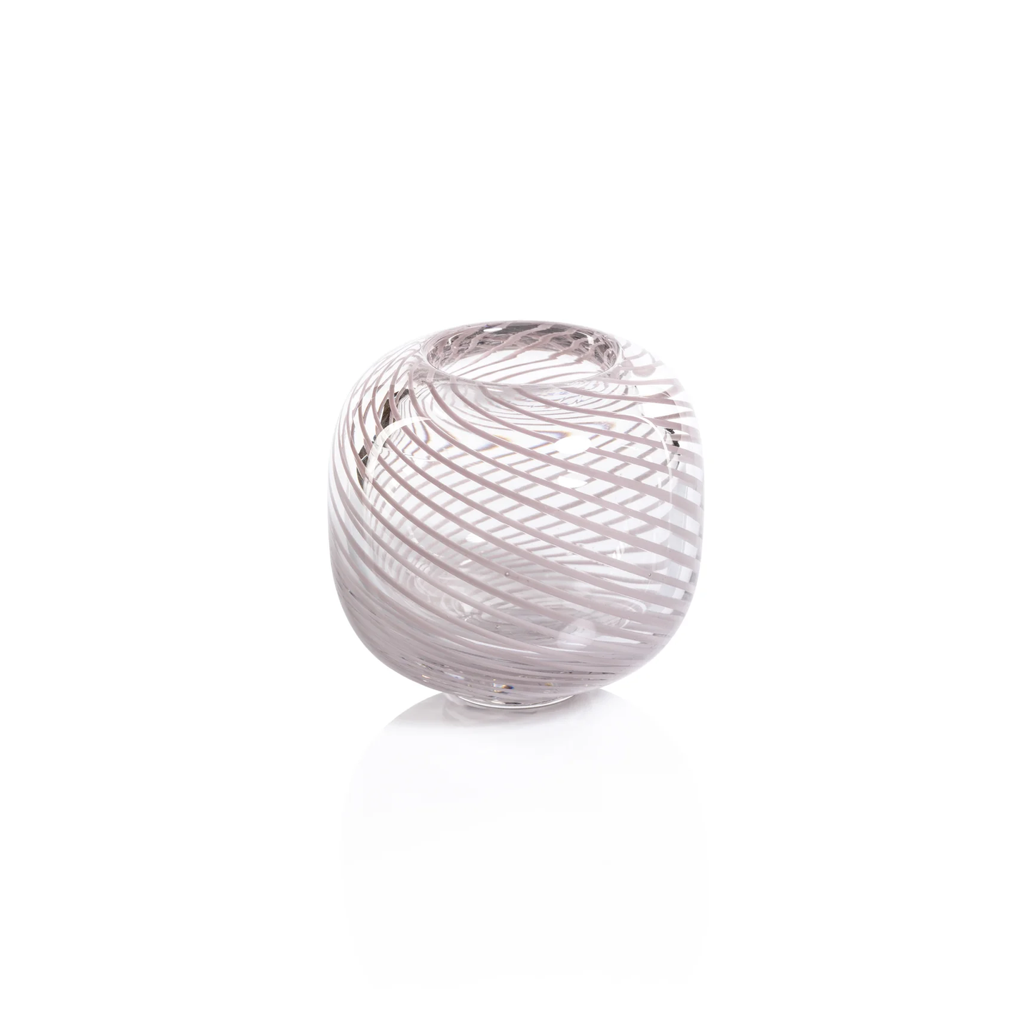 Claire Blush Bud Vase with White Swirl