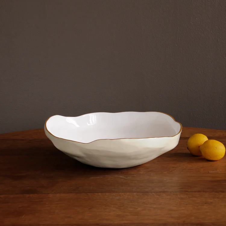 Cream Encanto Nuevo Large Low Bowl 13"