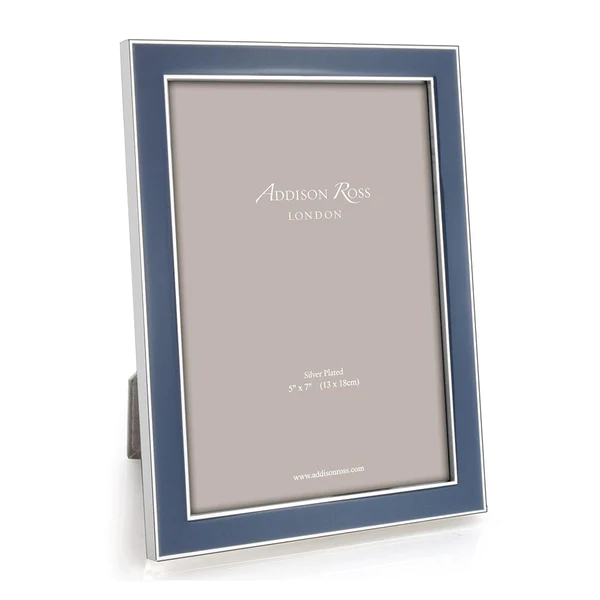 Denim Enamel and Silver Trim Frame 4x6