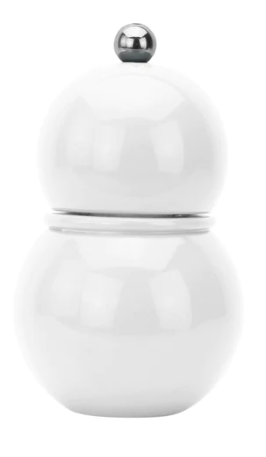 Lacquer Chubby Salt & Pepper Grinder Mill, White