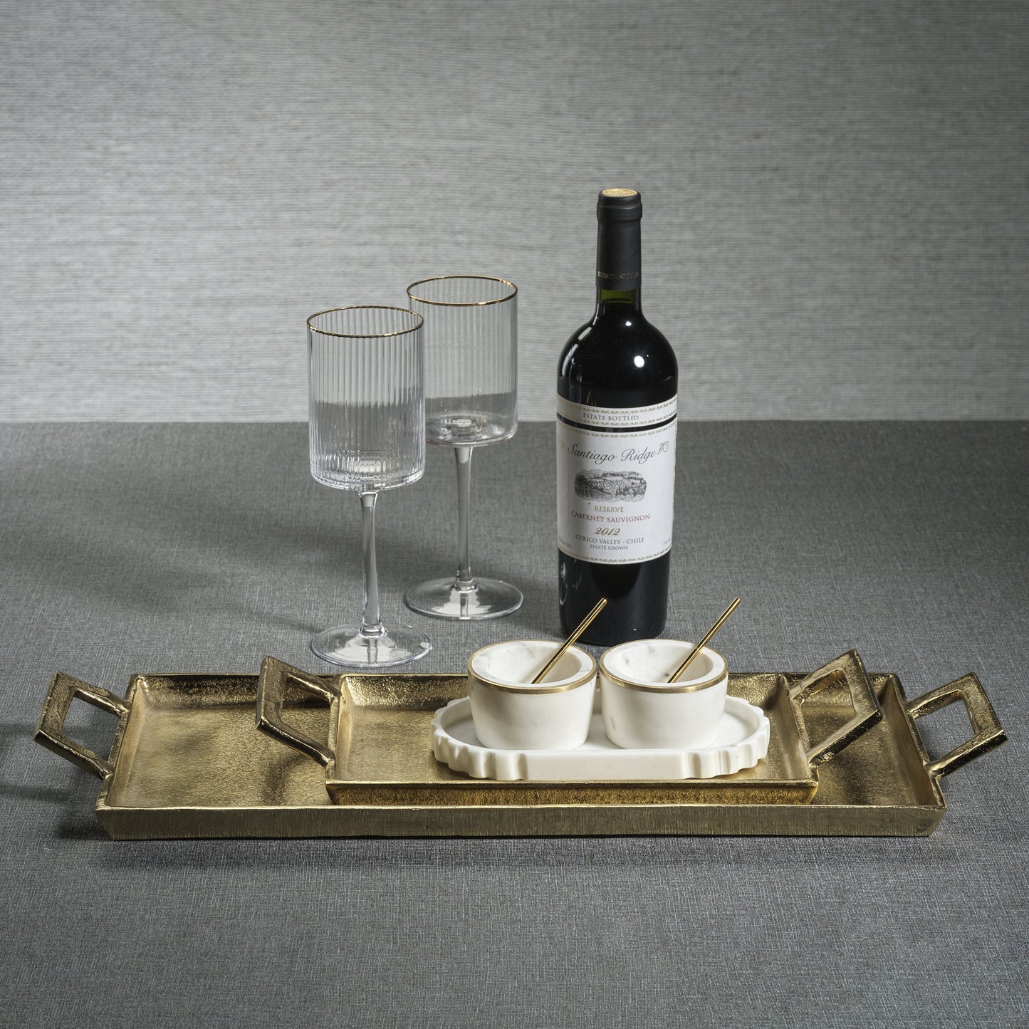 La Réserve Dark Gold Aluminum Tray - 14 x 6.5