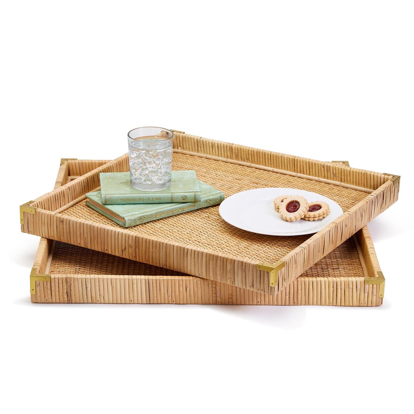 Natural Rattan 16 in. Square Tray