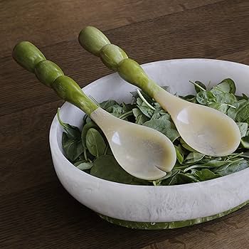 Bubble Salad Servers - Green, Resin