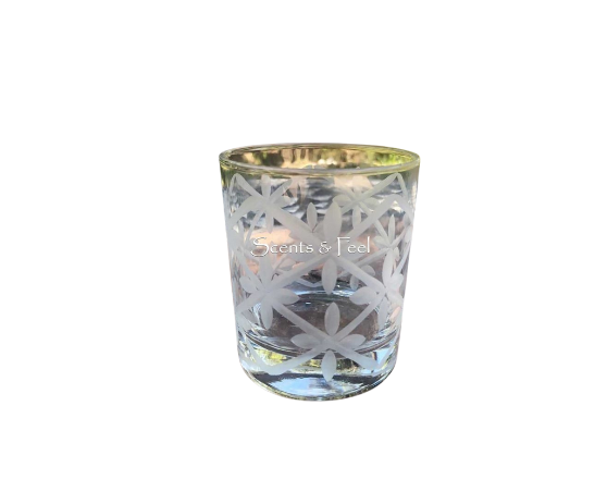 Set of 6 Drinking Glasses Carved Frosted White Petals -
12 oz.