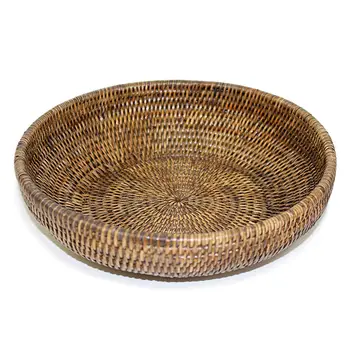 Rattan Round Bowl 12"x3"