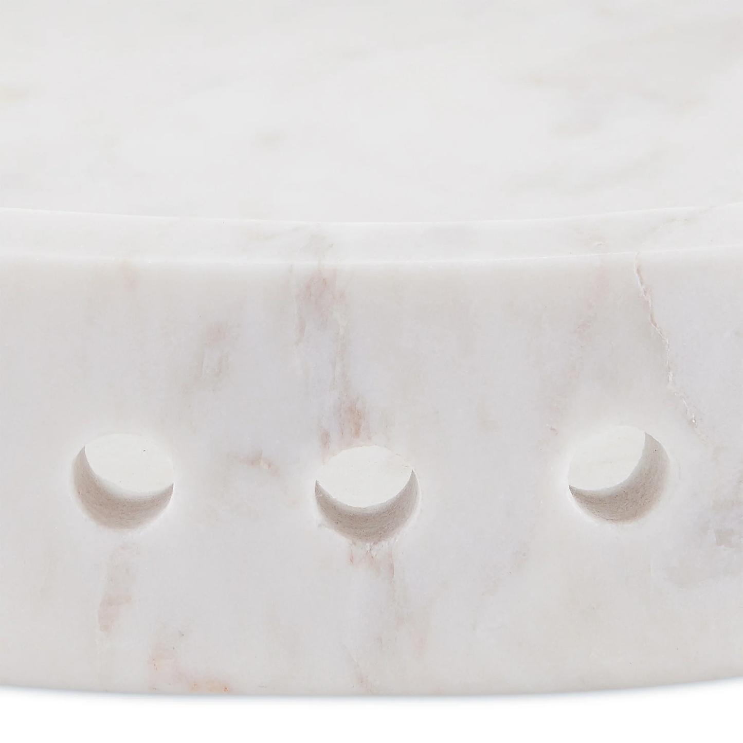 White Large Freya Round Marble Tray