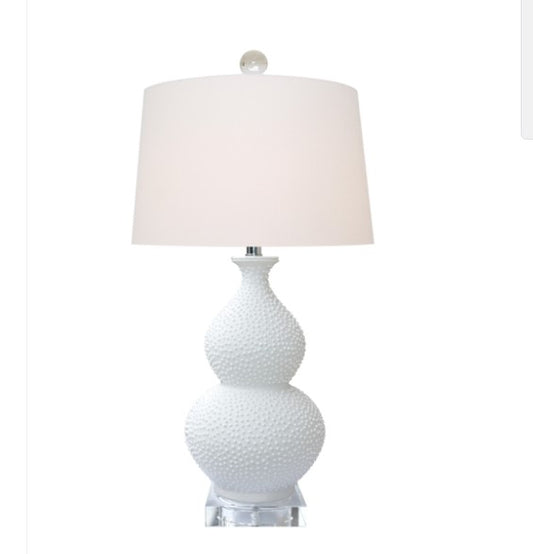 Porcelain Pearl White Gourd Lamp(Crystal Base)