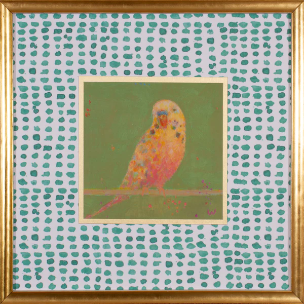 Break Giclee Custom Framed Art - Green Parrot 17x17