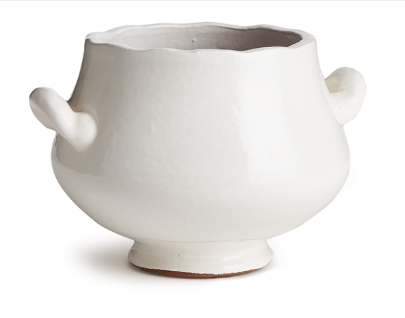 Small Footed Cachepot in White