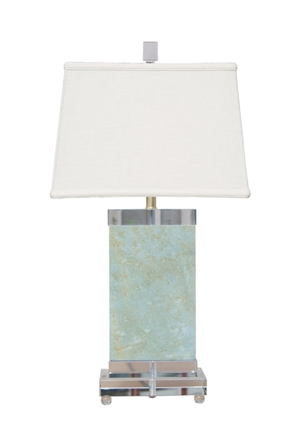 Jade Library Table Lamp(Crystal Base And Cap)