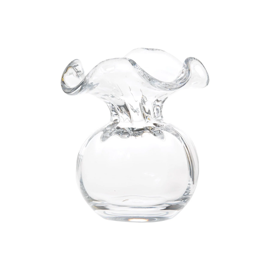 Hibicus Fluted Clear Bud Vase 5.5" H