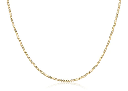 15" Choker Necklace Classic Gold 2.5mm Beads