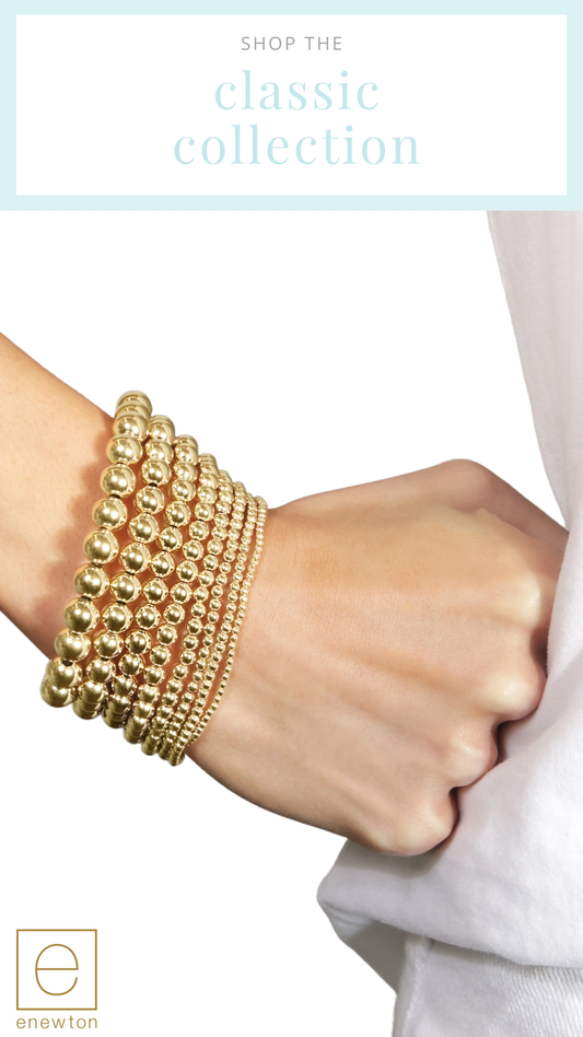 Classic Gold Bead Bracelet 5mm