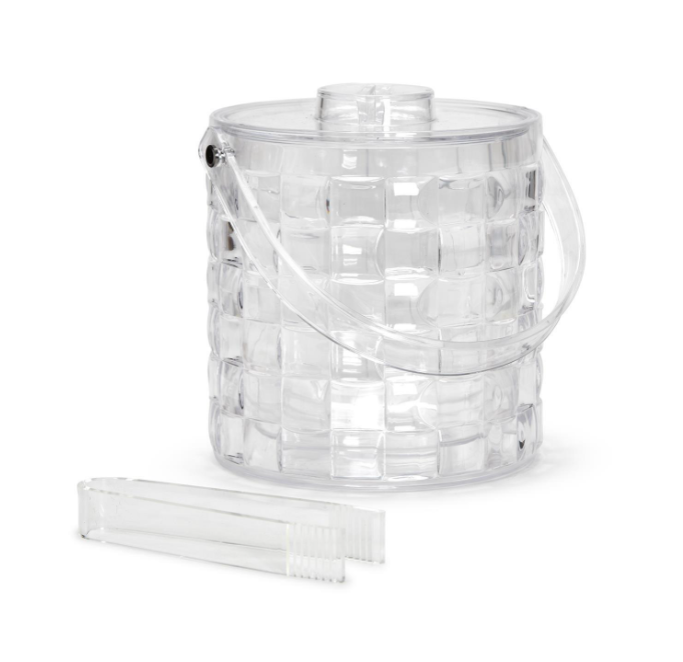Cubed Ice Bucket w/ Tongs