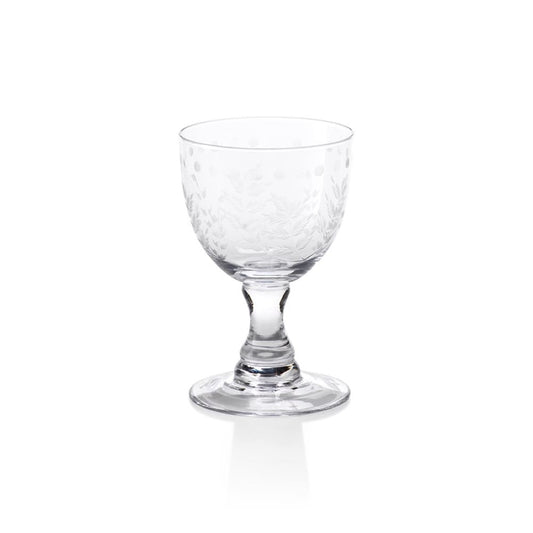 Spring Leaves Cut Design Glassware - White Wine