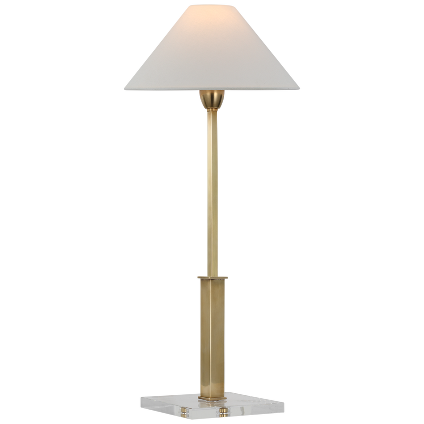 Asher Table Lamp Antique Brass/Crystal Base