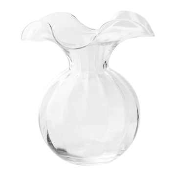 Vietri Hibicus Clear Glass Medium Fluted Vase