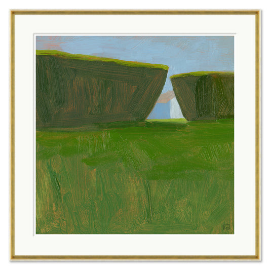 "Shrubbery with Out-Building" Art Print 35.5"x35.5"
