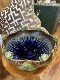 Frog Bowl Natural Mineral Glazed Brown and Celadon